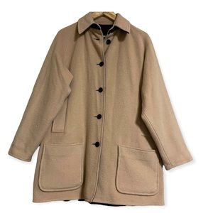 Reversible Wool Alpaca blend Coat with front pockets